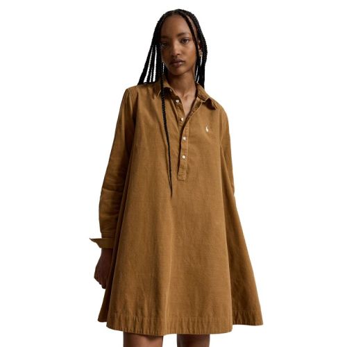 WOVEN-A LINE-DRESSES TAN TAN