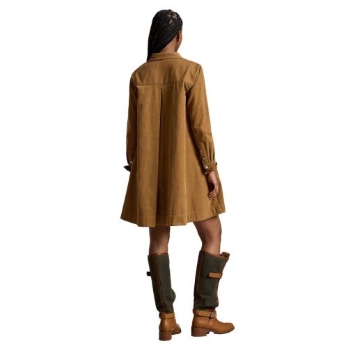 WOVEN-A LINE-DRESSES TAN TAN