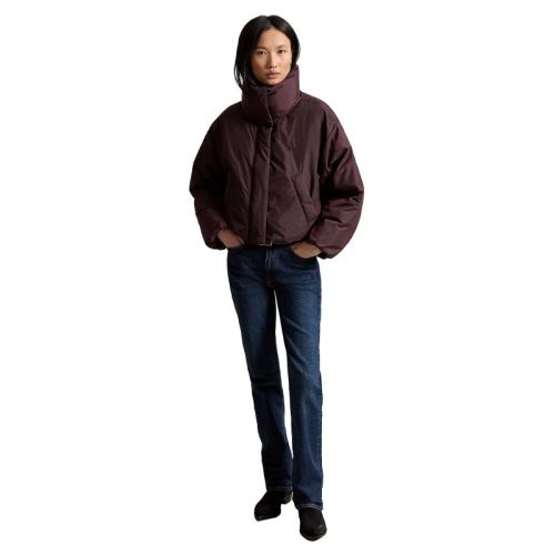 WOVEN-PUFFER-COAT DARK SHADOW BUR